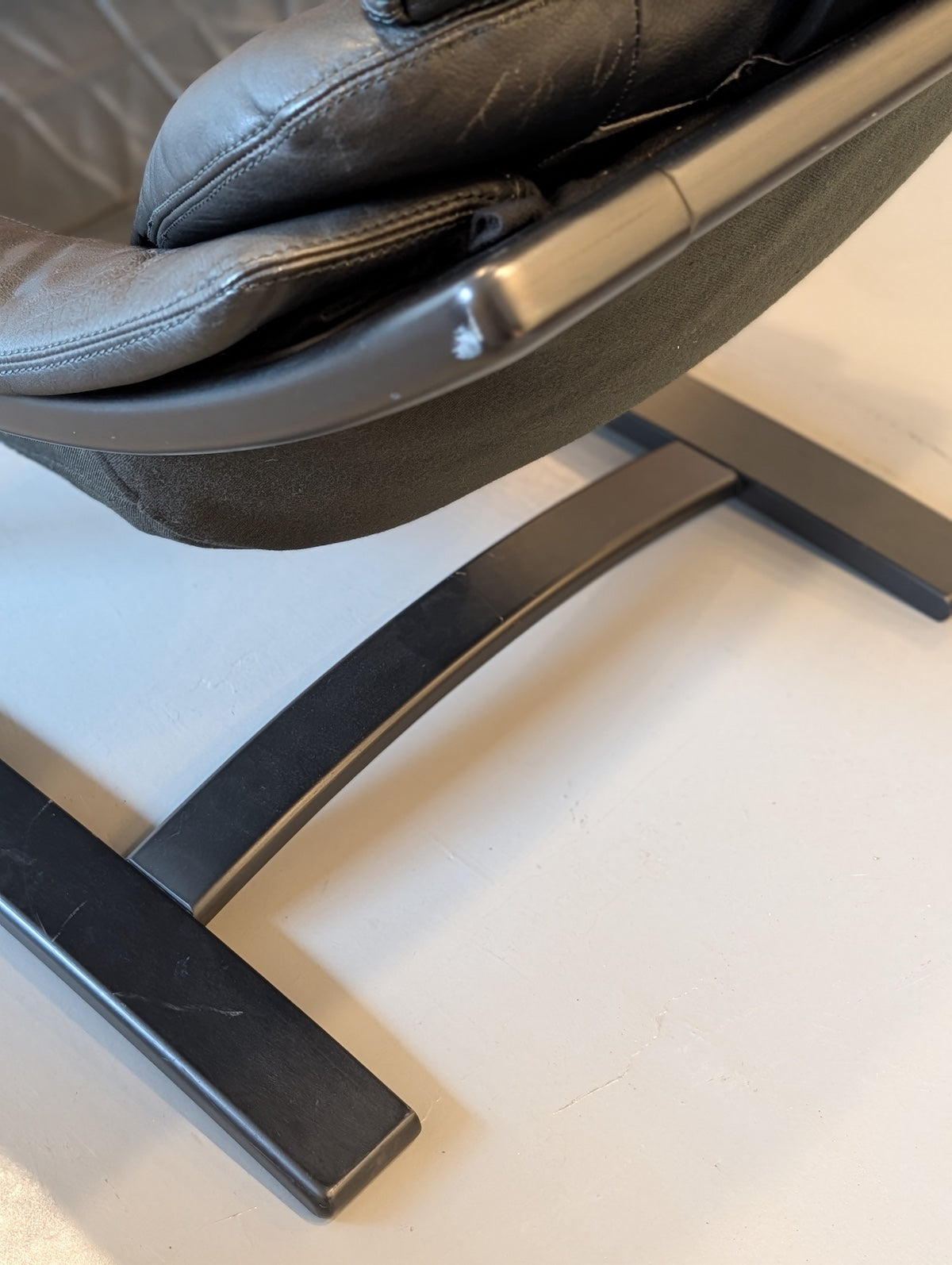 SKIPPER MØBLER , Svend Skipper - ”Apollo Chair” レザー ラウンジチェア＆オットマン - 1970's , Denmark