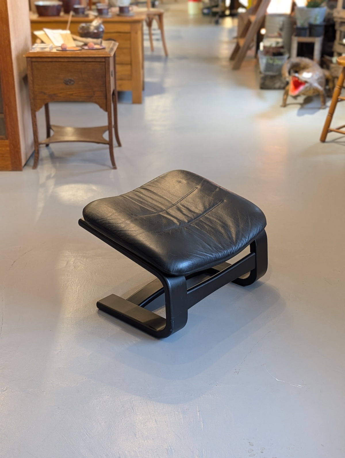 SKIPPER MØBLER , Svend Skipper - ”Apollo Chair” レザー ラウンジチェア＆オットマン - 1970's , Denmark