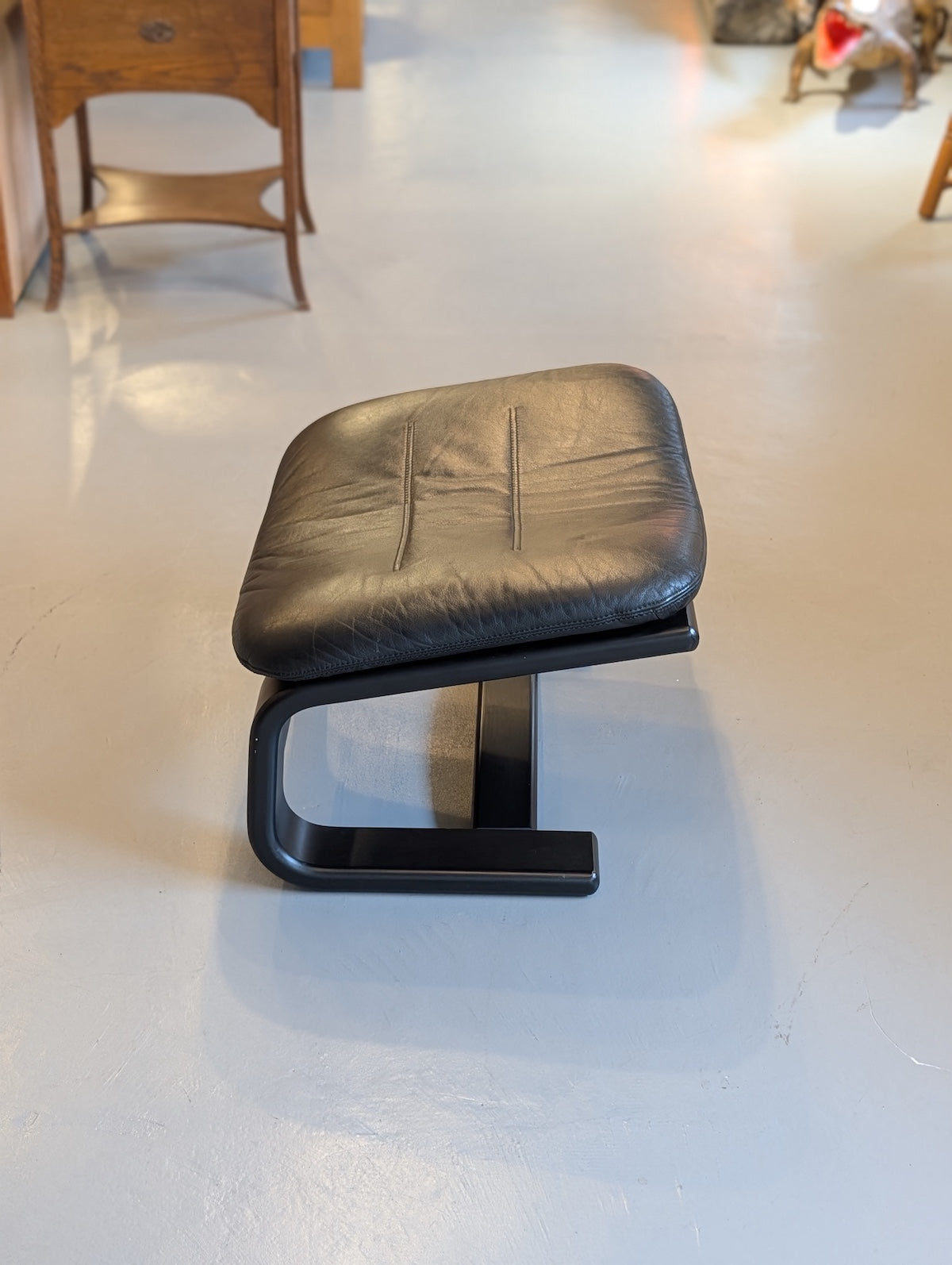 SKIPPER MØBLER , Svend Skipper - ”Apollo Chair” レザー ラウンジチェア＆オットマン - 1970's , Denmark