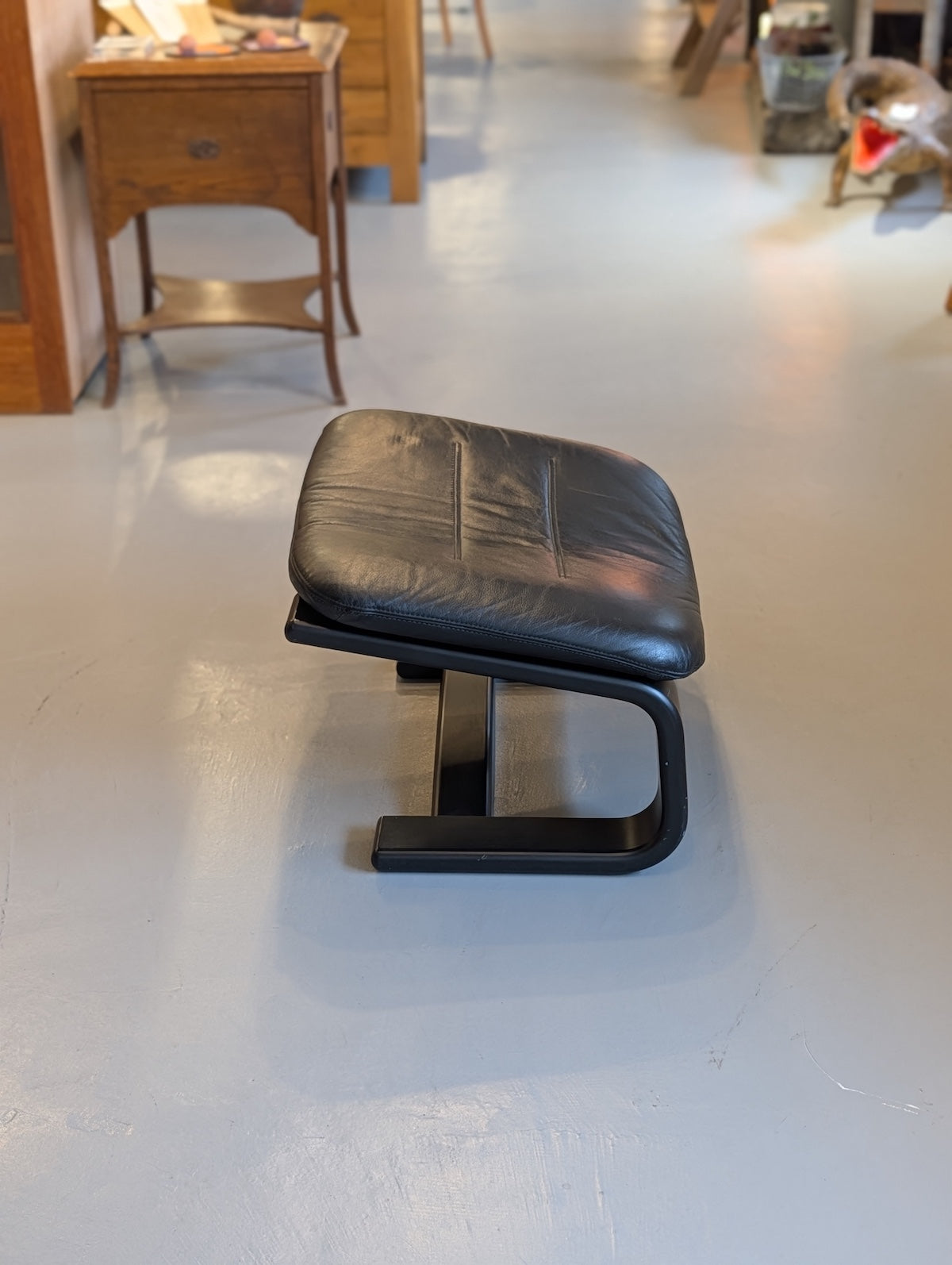 SKIPPER MØBLER , Svend Skipper - ”Apollo Chair” レザー ラウンジチェア＆オットマン - 1970's , Denmark