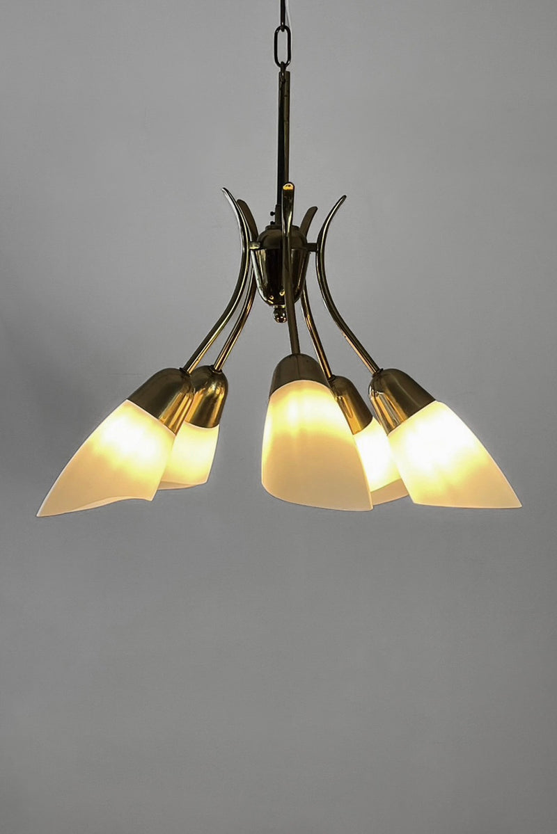 5 light design glass chandelier vintage Sendagaya