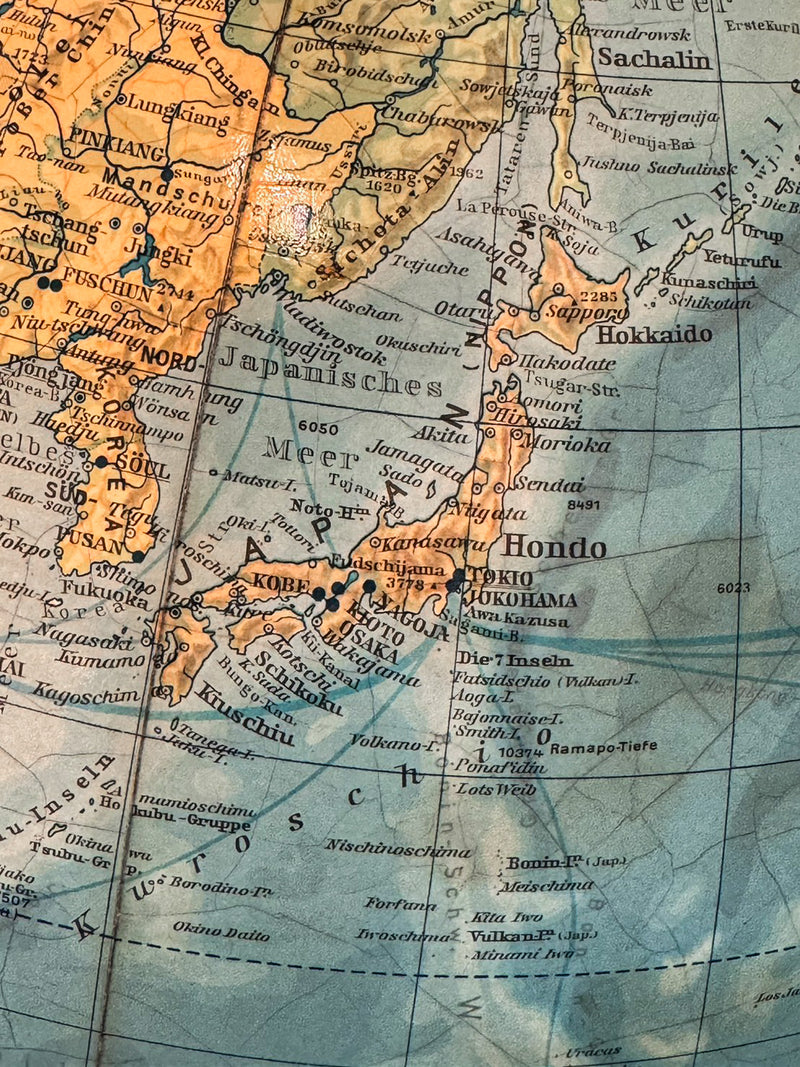 COLUMBUS DUO ERDGLOBUS <br> グローブランプ <br> 1964‘s, Germany <br> cerote antiques - ヴィンテージ SHARK ATTACK