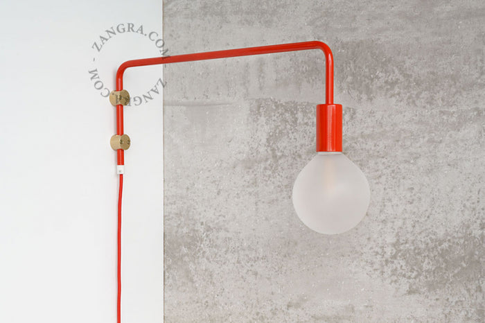 zangra wall light with swing arm - red 大和店