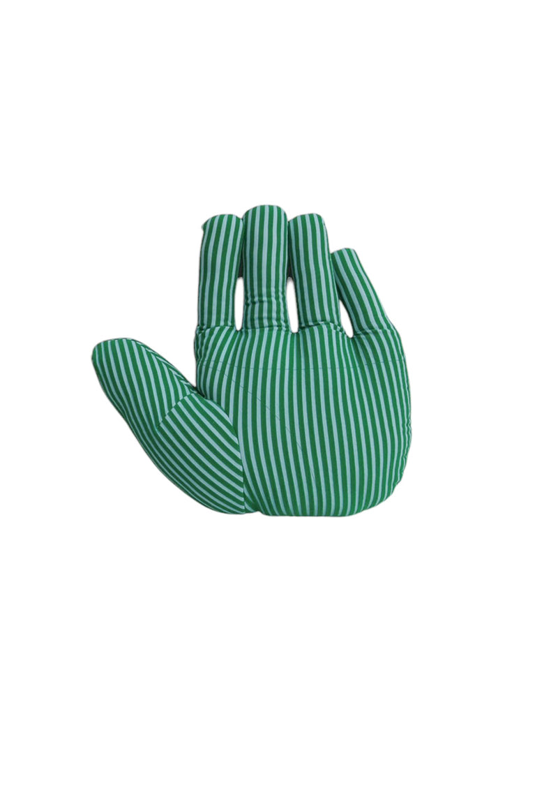 Fabric object "Hand"S size Green stripe<br>reload・大阪店