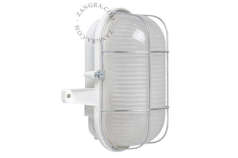 zangra <br>outdoor or bathroom white bakelite bulkhead light - opaline glass <br>大和店 7/28迄3点HOLD - ヴィンテージ SHARK ATTACK