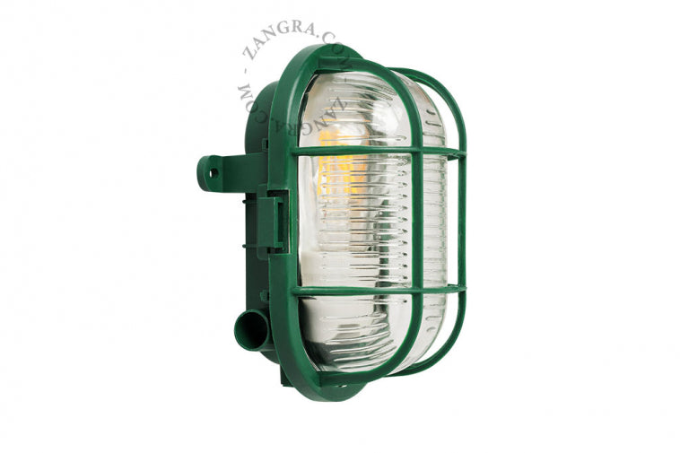 zangra - outdoor or bathroom green bulkhead light - 大和店