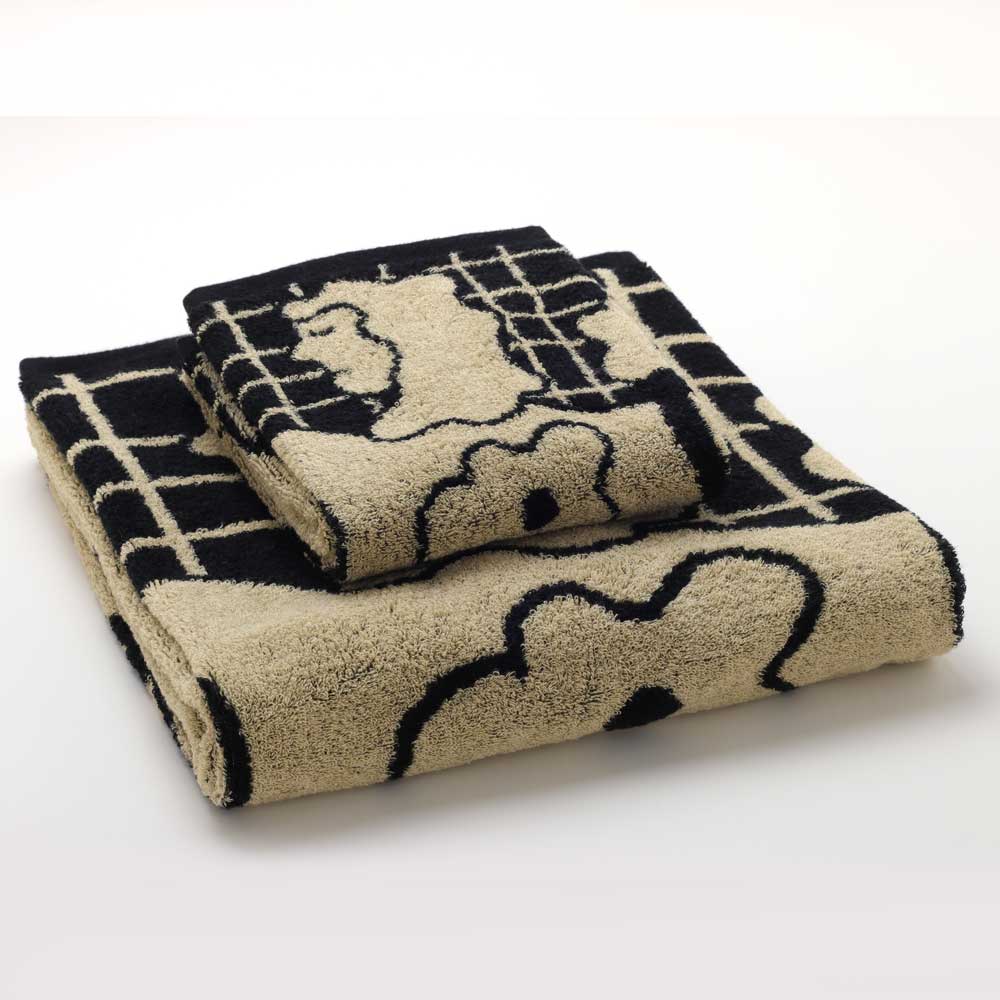渡辺パイル <br>BUNCH OF FLOWERS フェイスタオル - BLACK <br>大和店・reload店・cerote antiques - ヴィンテージ SHARK ATTACK