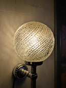 スパイラルテクスチャーガラス クロームブラケットランプ <br>1960's-1970’s <br>TAMAGAWA BASE