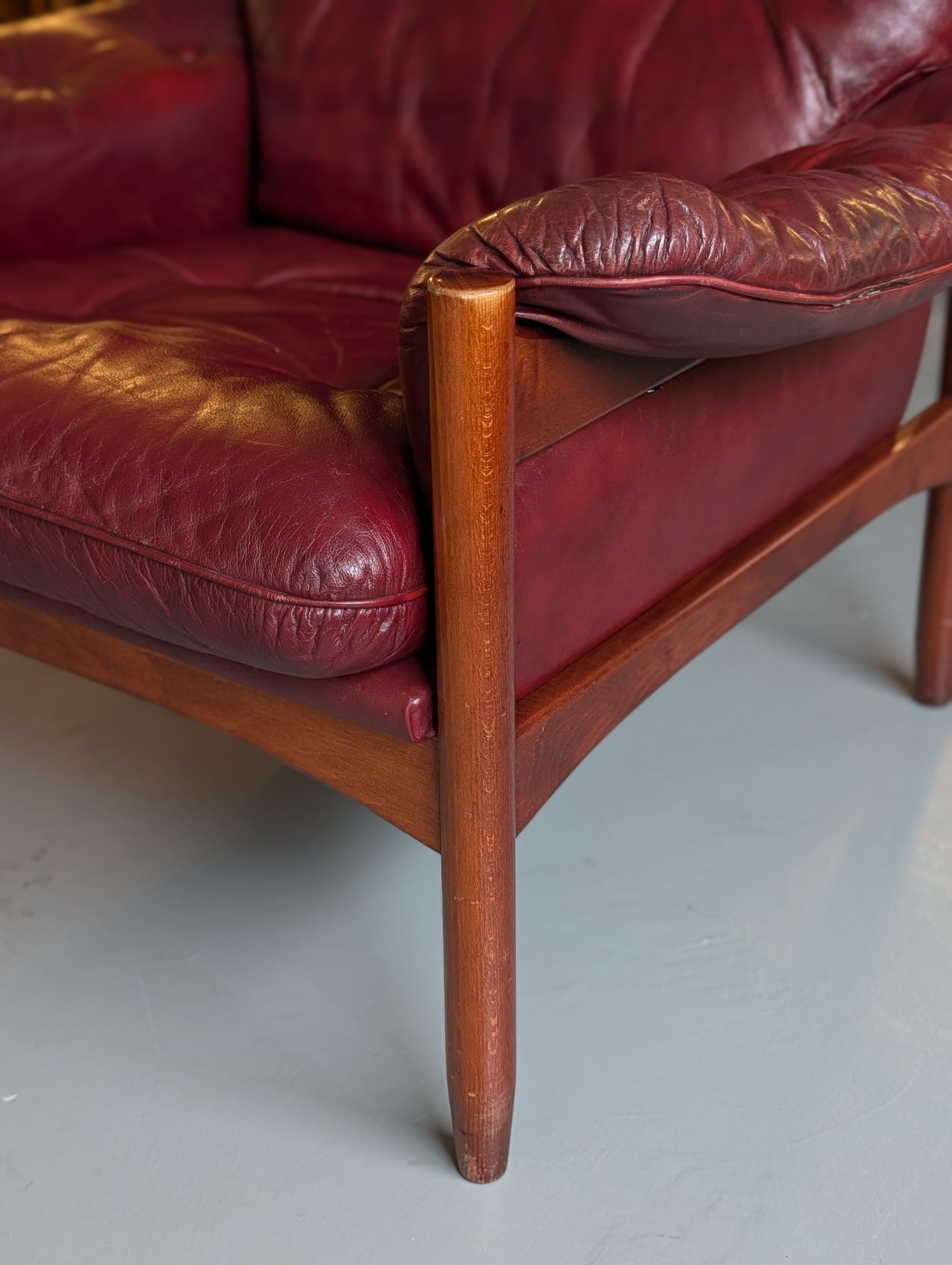 Göte Möbler - レザー ラウンジチェア - 1970's , Sweden