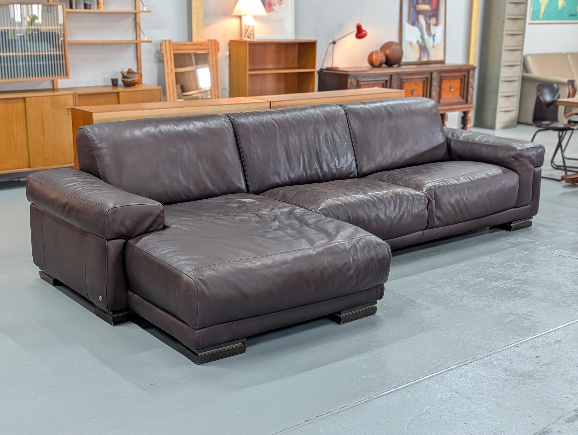 NATUZZI - レザーカウチソファ - 2000's Italy