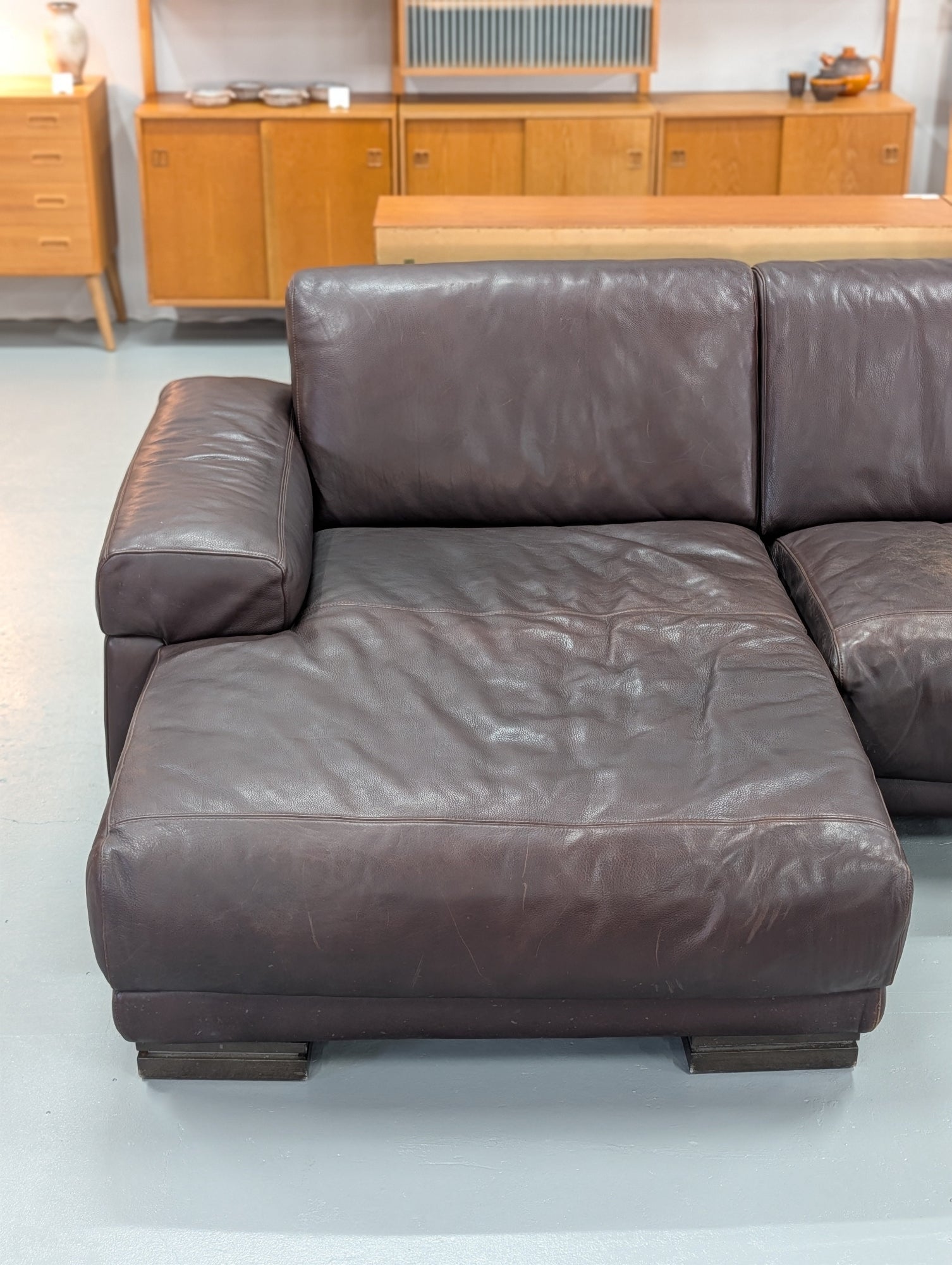 NATUZZI - レザーカウチソファ - 2000's Italy