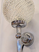 スパイラルテクスチャーガラス クロームブラケットランプ <br>1960's-1970’s <br>TAMAGAWA BASE