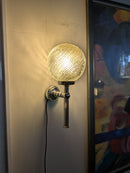 スパイラルテクスチャーガラス クロームブラケットランプ <br>1960's-1970’s <br>TAMAGAWA BASE