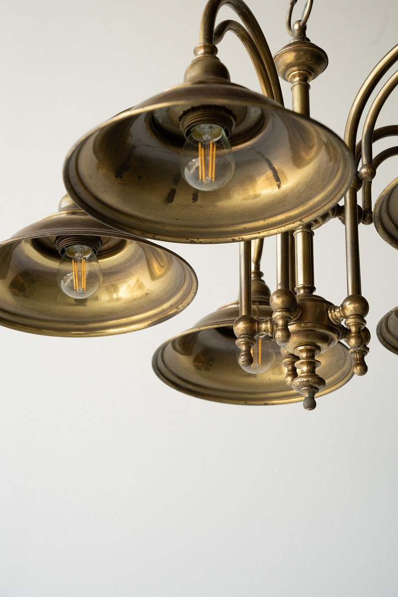 5-light brass chandelier vintage Yamato store