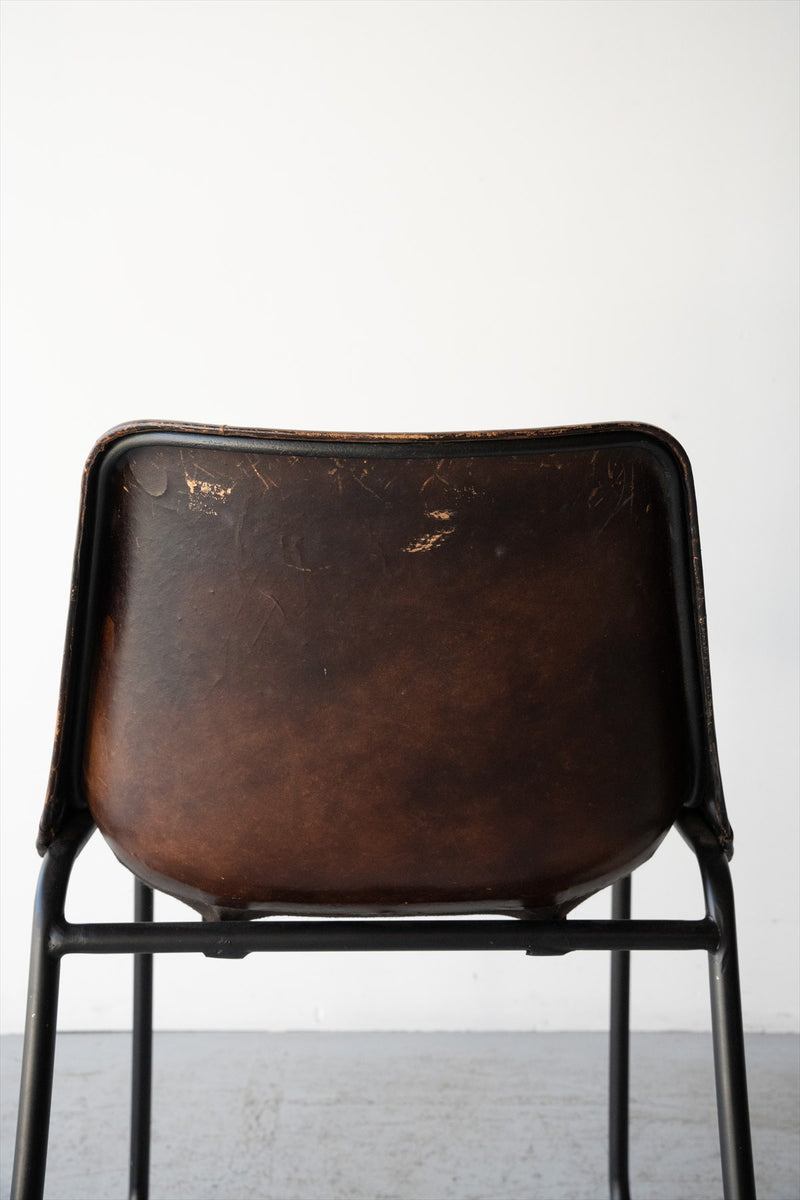 Leather x iron chair vintage Yamato store