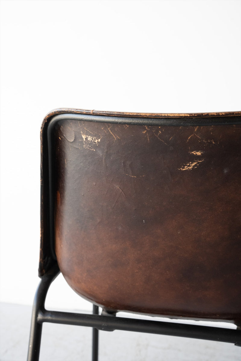 Leather x iron chair vintage Yamato store