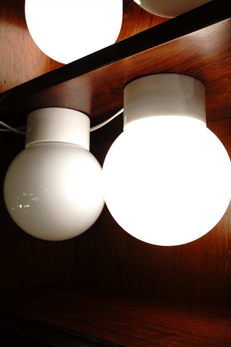 zangra<br> outdoor or bathroom white porcelain wall or ceiling light<br> - glass shade 6- Ø 10cm<br> Yamato store/Sendagaya store