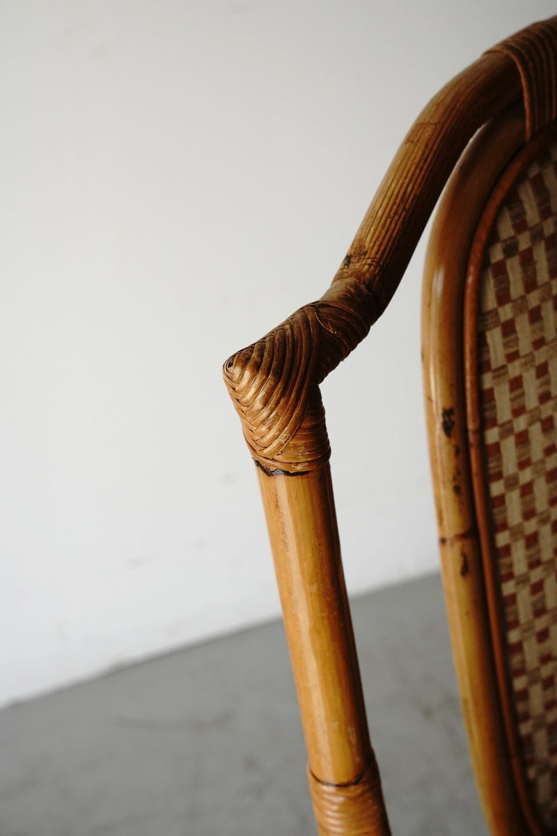Rattan x fabric chair vintage Yamato store
