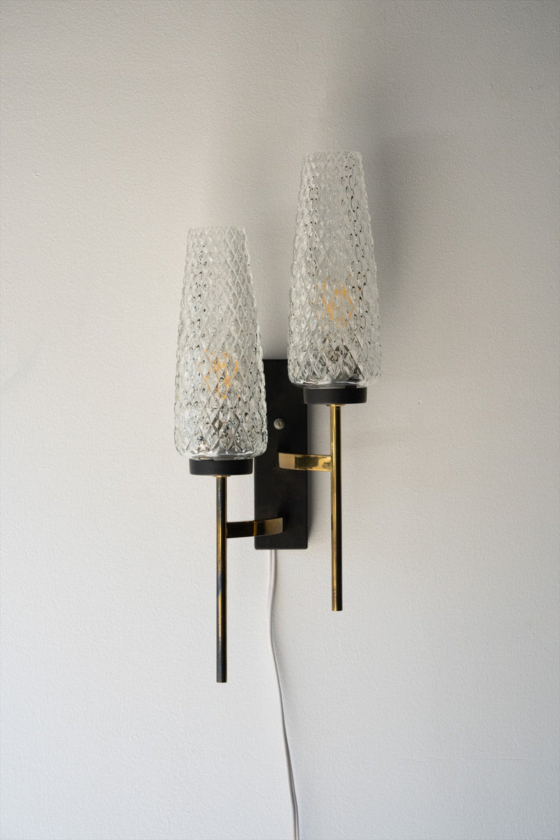 2-light cutting glass bracket lamp<br> vintage<br> Yamato store