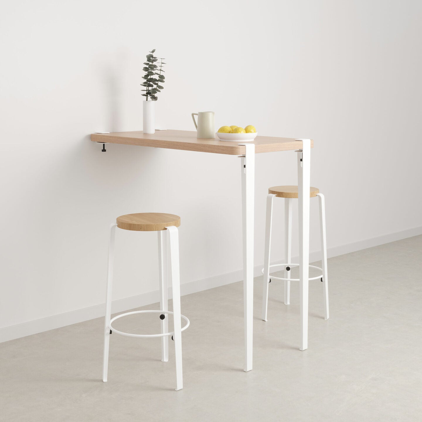 TIPTOE<br>BIG LOU bar stool – SOLID OAK <br>CLOUDY WHITE - ヴィンテージ SHARK ATTACK