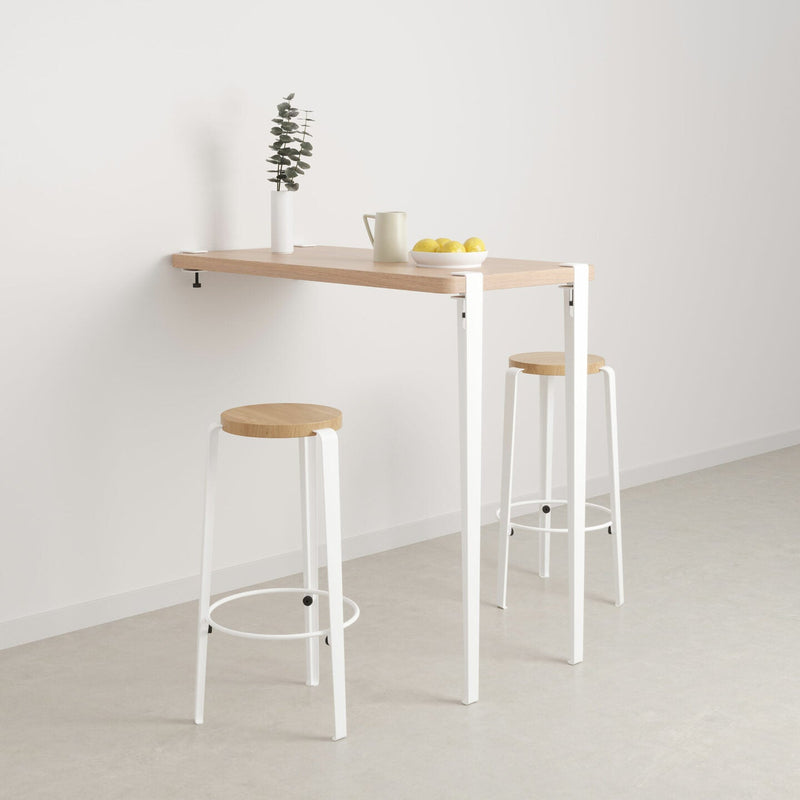 BIG LOU bar stool – SOLID OAK<br> CLOUDY WHITE