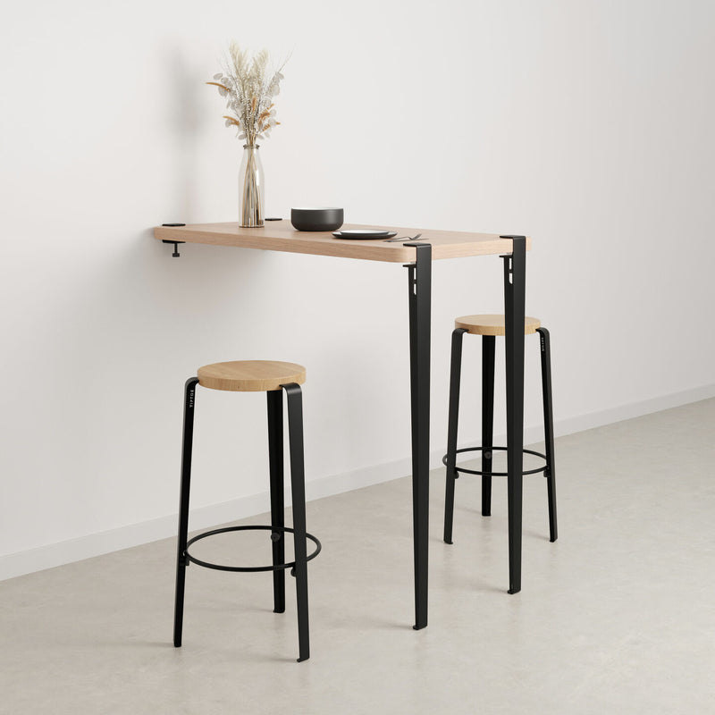 BIG LOU bar stool – SOLID OAK <br>GRAPHITE BLACK