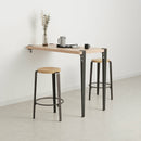 TIPTOE<br>MI LOU mid-high stool – solid wood – SOLID OAK <br>DARK STEEL - ヴィンテージ SHARK ATTACK