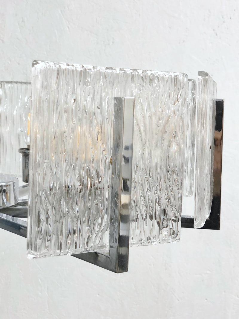8-light cutting glass x chrome chandelier vintage<br> Sendagaya store