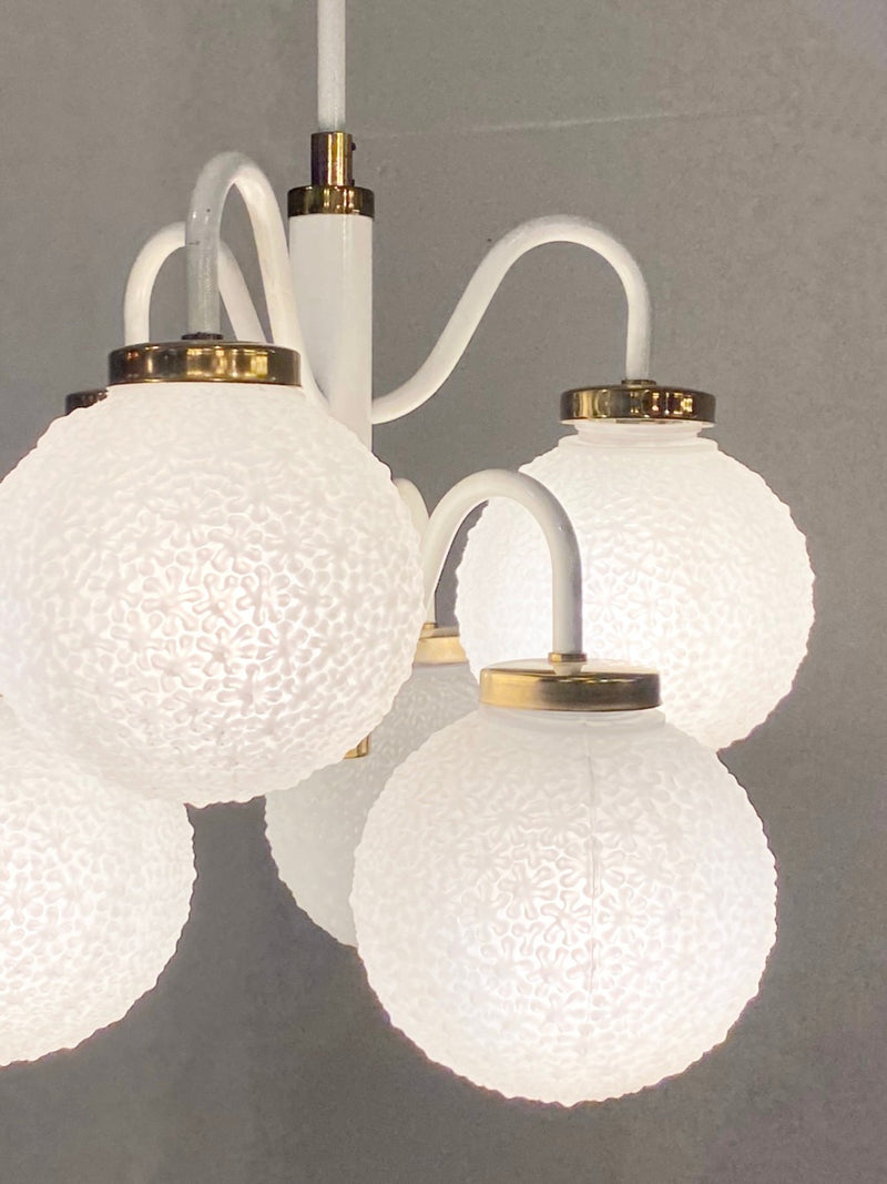 vintage<br> 5-light glass x iron chandelier (Sendagaya store)_PLCH-210526-1-S