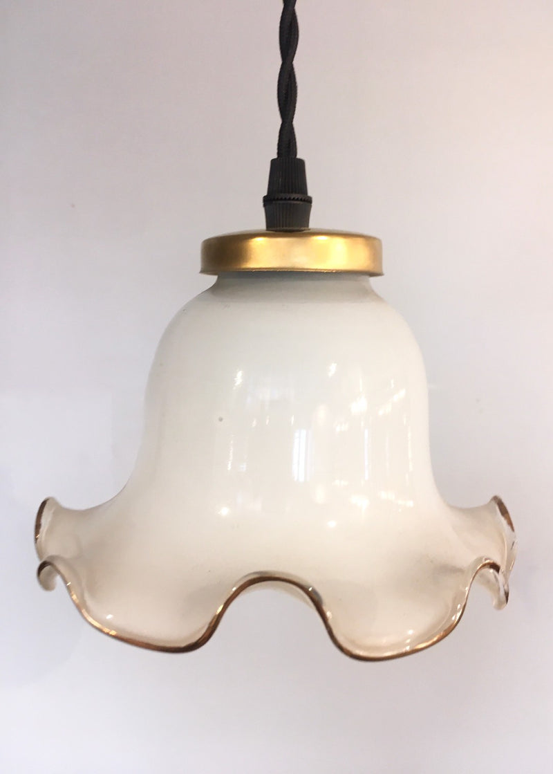 vintage<br> Flower motif milk glass pendant lamp Yamato store
