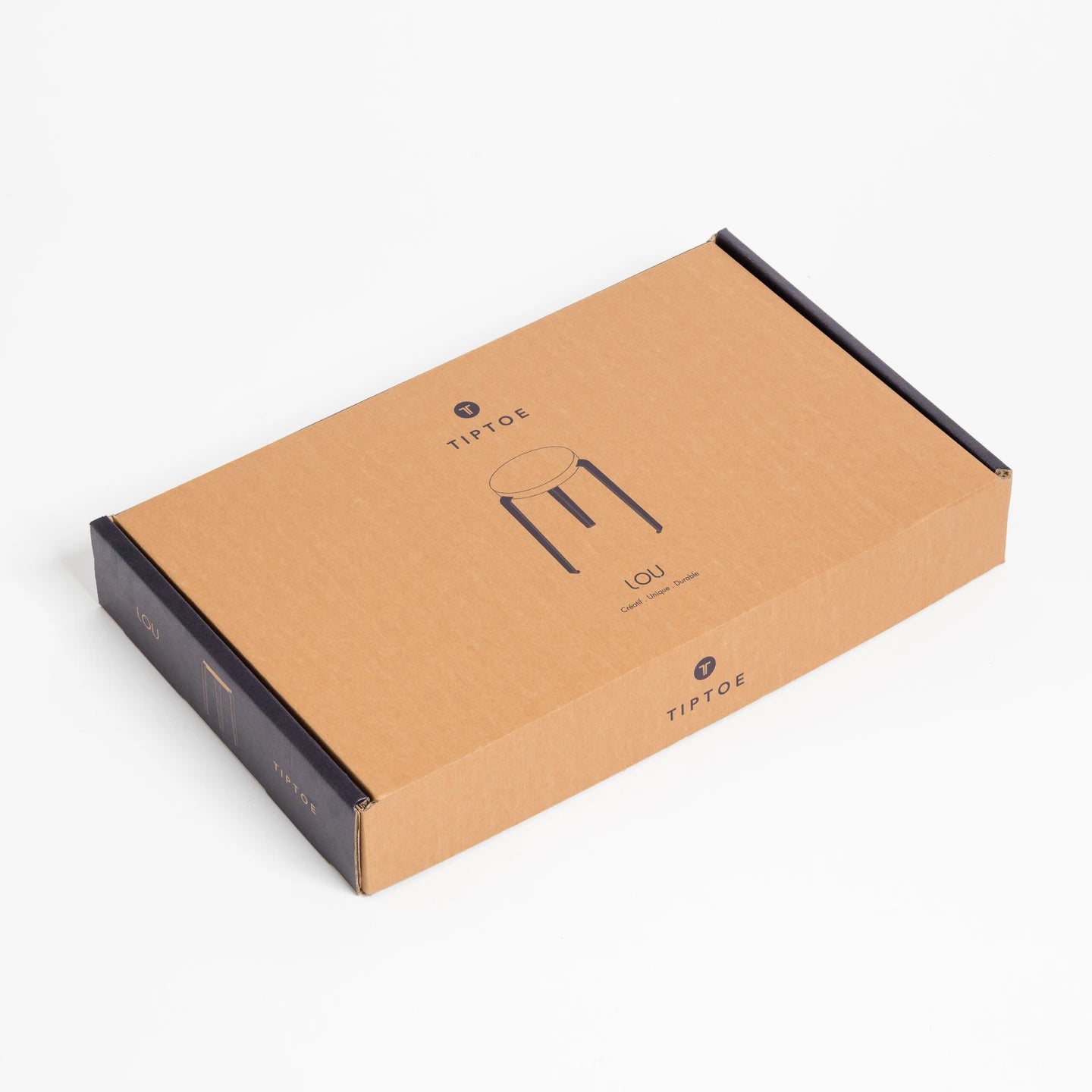 TIPTOE<br>LOU stool – SOLID BEECH <br>CLOUDY WHITE - ヴィンテージ SHARK ATTACK