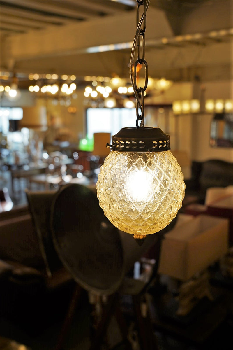 Vintage cutting glass pendant lamp Osaka store