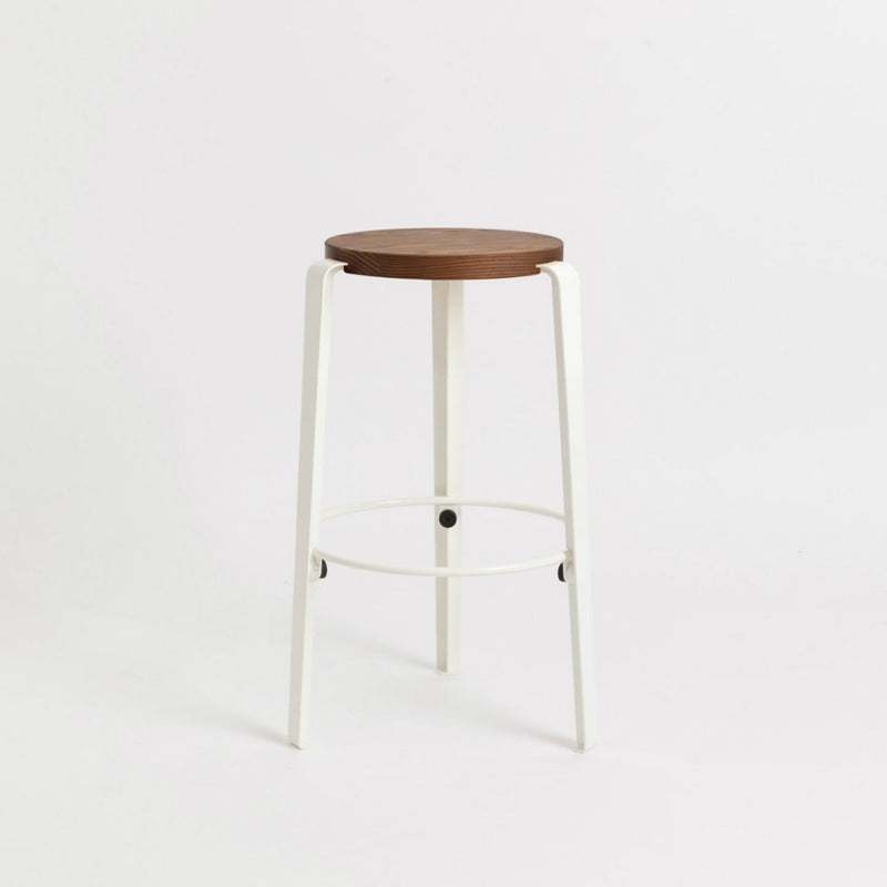 MI LOU mid-high stool – TINTED OAK <br>CLOUDY WHITE