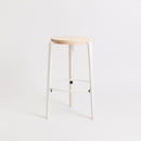 TIPTOE<br>MI LOU mid-high stool – SOLID BEECH <br>CLOUDY WHITE - ヴィンテージ SHARK ATTACK