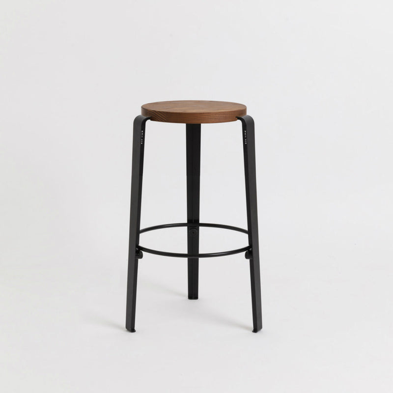 MI LOU mid-high stool – TINTED OAK <br>GRAPHITE BLACK