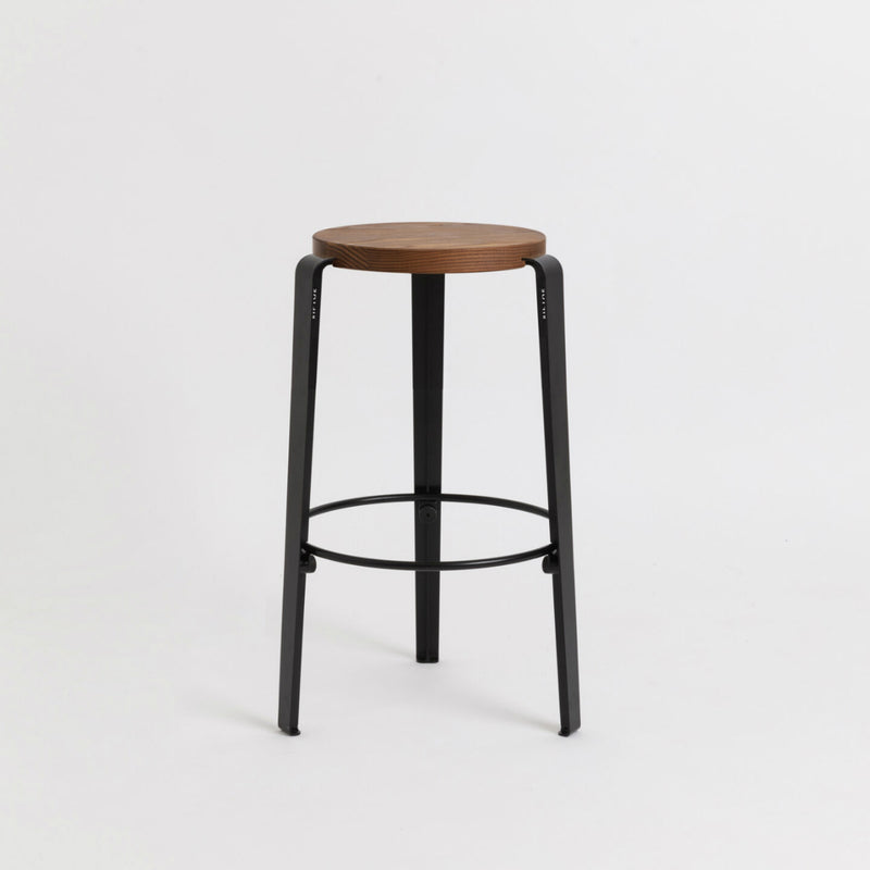 【P】MI LOU mid-high stool – TINTED OAK<br> GRAPHITE BLACK