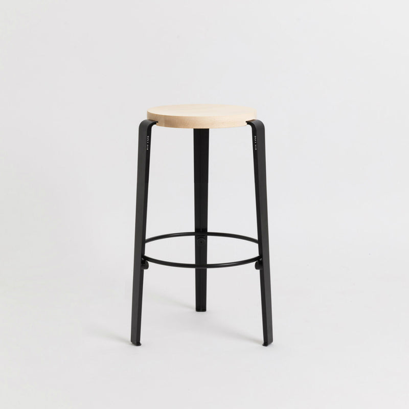 【P】MI LOU mid-high stool – SOLID BEECH<br> GRAPHITE BLACK