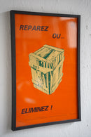 France ウォールポスター<br>ヴィンテージ <br> cerote antiques - ヴィンテージ SHARK ATTACK