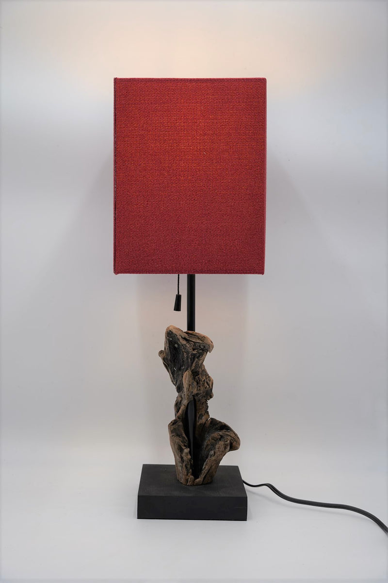 Driftwood Square Shade Table Lamp Red (S) Osaka Store