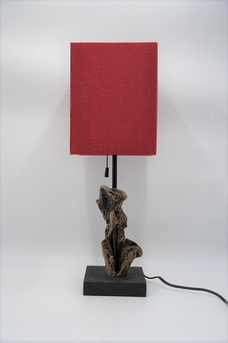 Driftwood Square Shade Table Lamp Red (S) Osaka Store