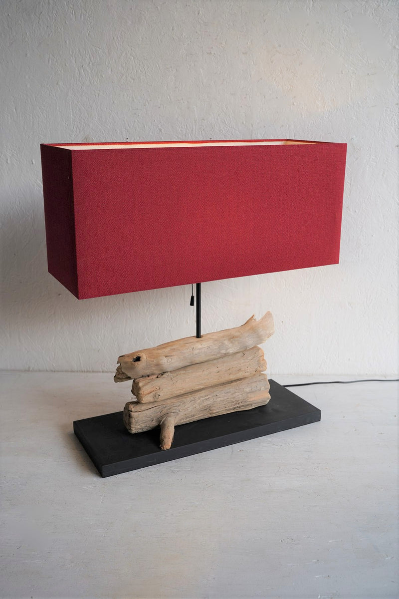 Driftwood Square Shade Table Lamp Red (L) Osaka Store