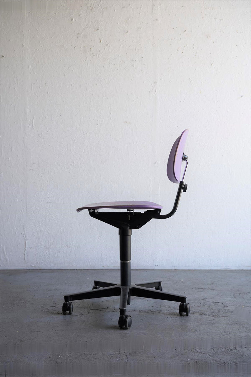 Vintage plywood x iron office chair Purple Osaka store