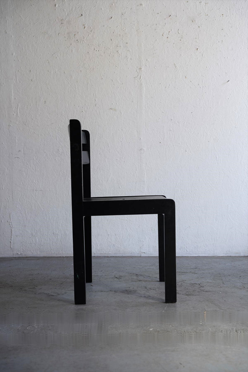 vintage<br> Black paint wood school chair Osaka