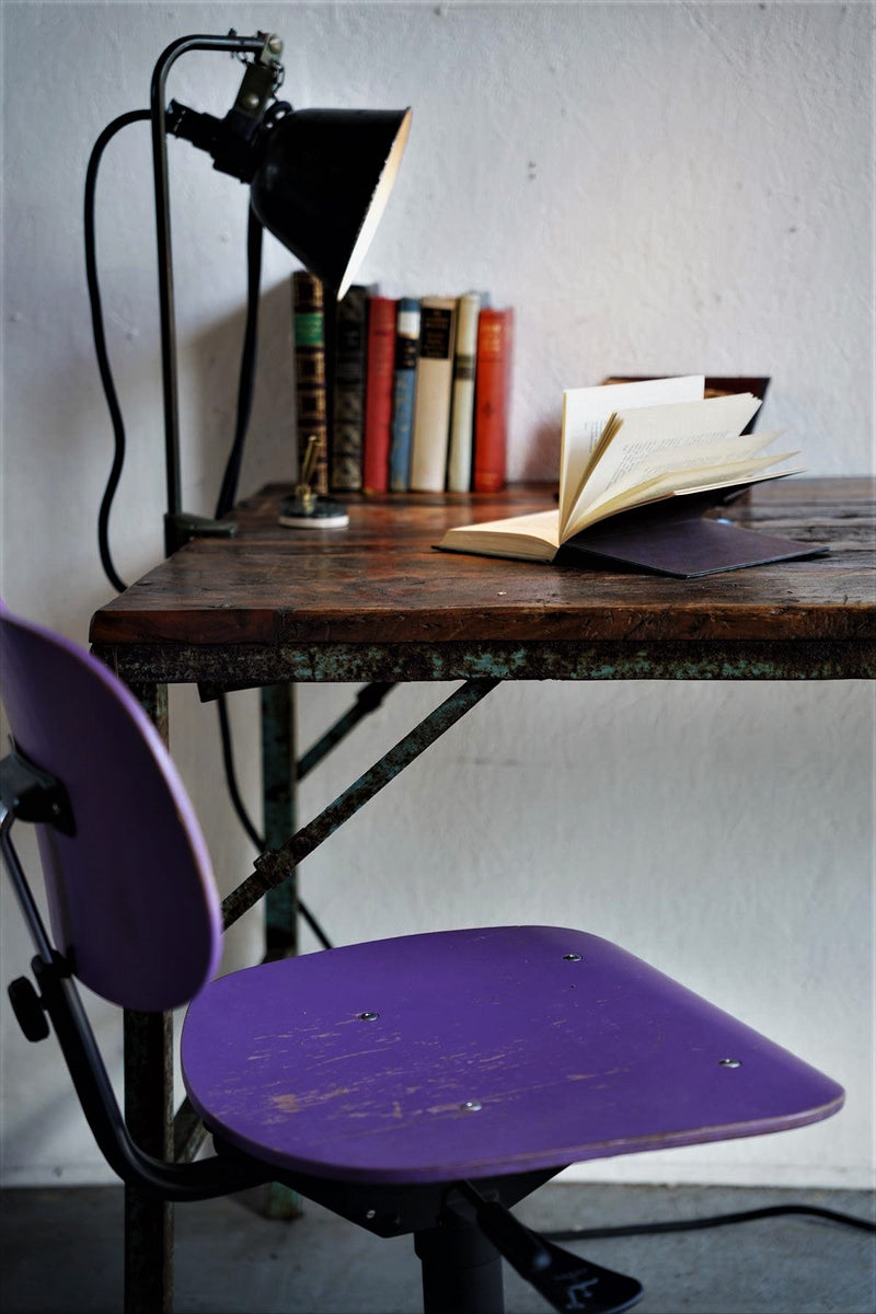 Vintage plywood x iron office chair Purple Osaka store