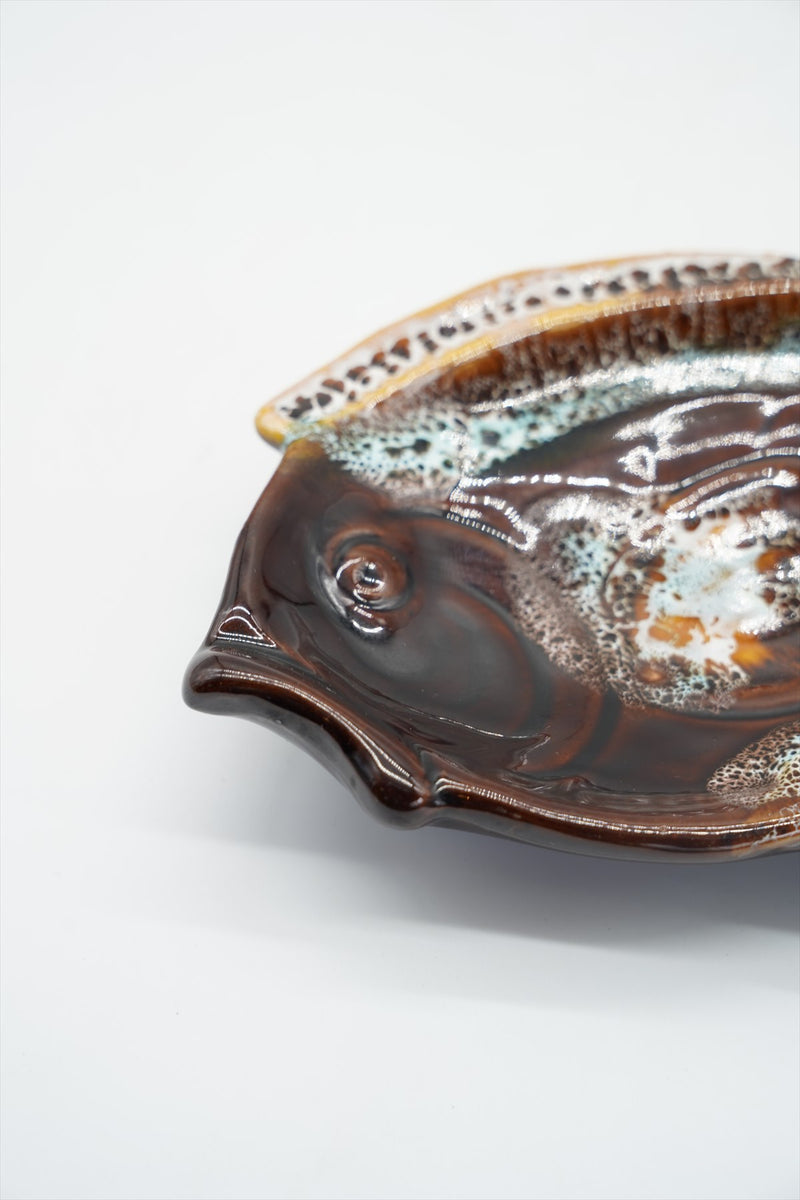 Vallauris 60-70s Fish Motif Ceramic Plate Vintage Osaka Store