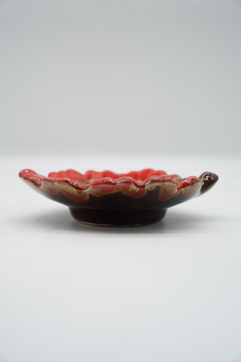 Vallauris 60-70s Leaf Motif Ceramic Plate Vintage Osaka Store