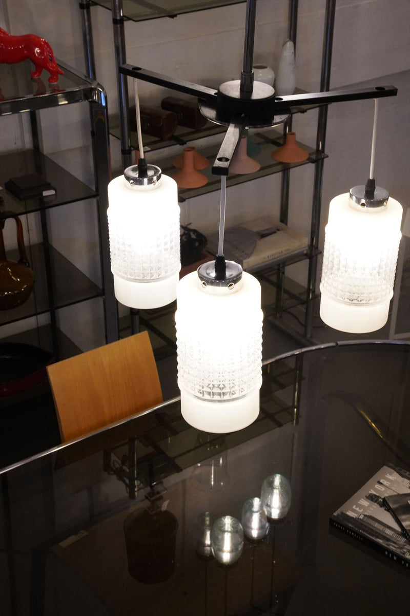 3-light glass chandelier vintage Osaka store
