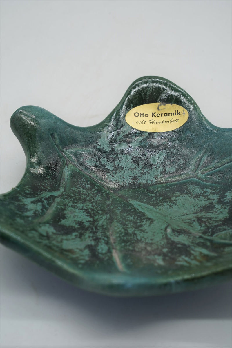 Otto Keramik maple motif ceramic plate (small)<br> vintage osaka store