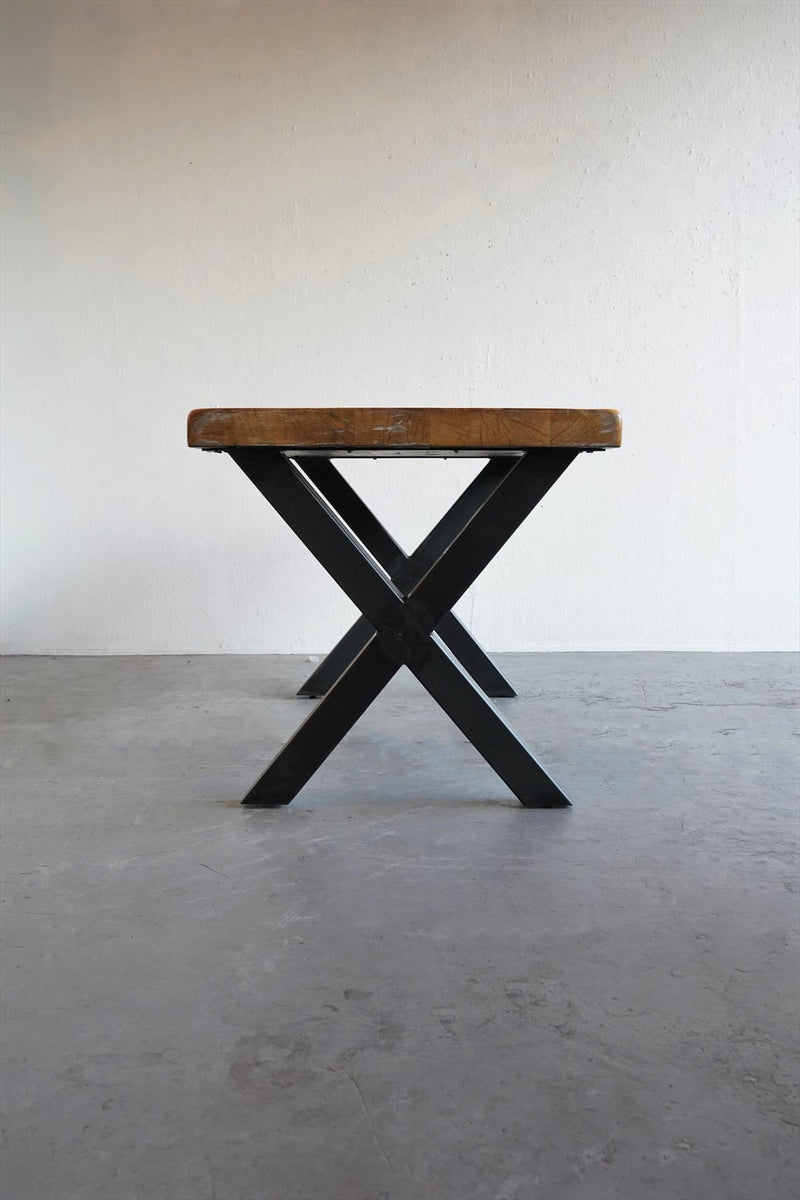 Wood x iron dining table<br> vintage