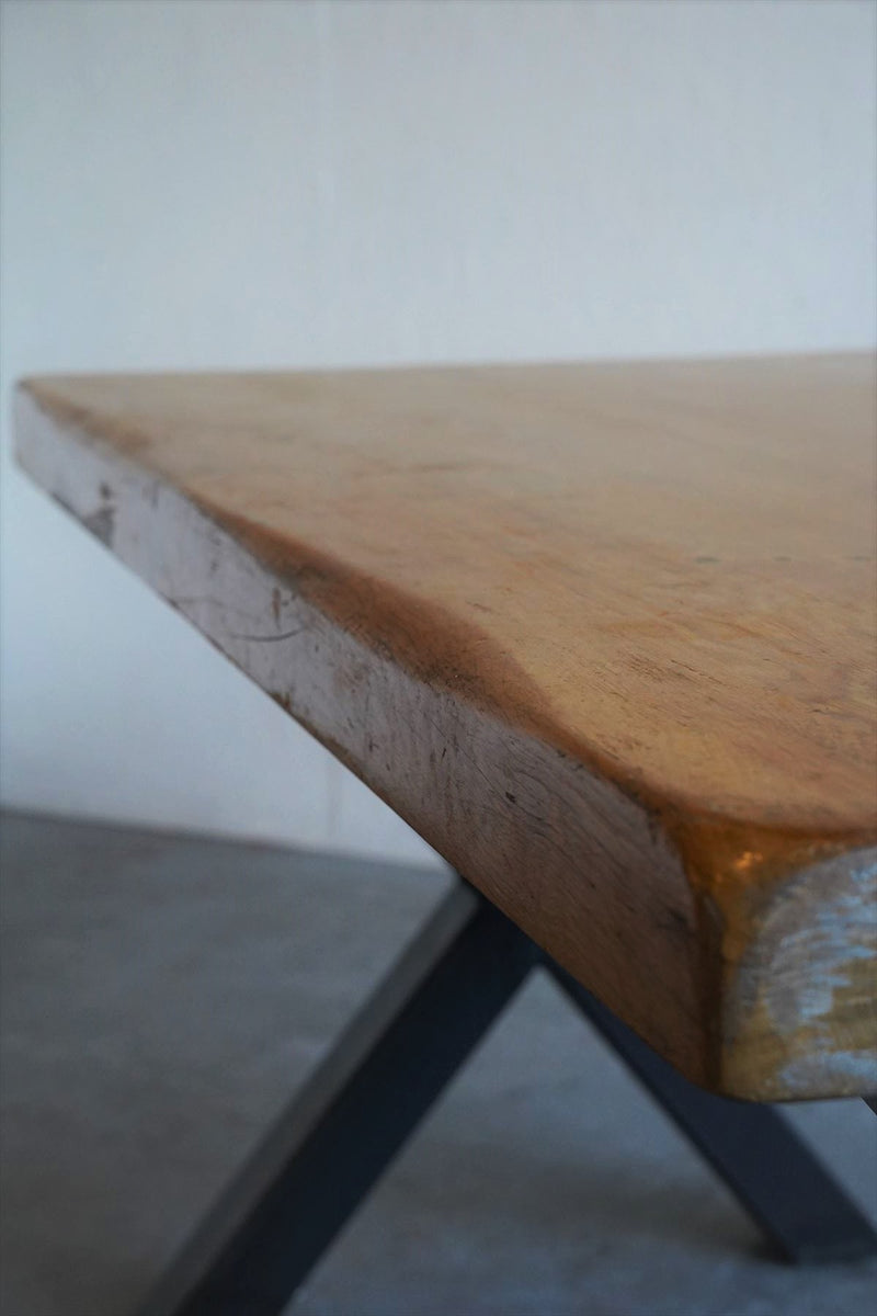 Wood x iron dining table<br> vintage